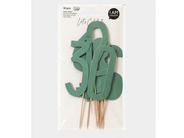 Torten Topper I am creative Zahlen mint 10Stk. 