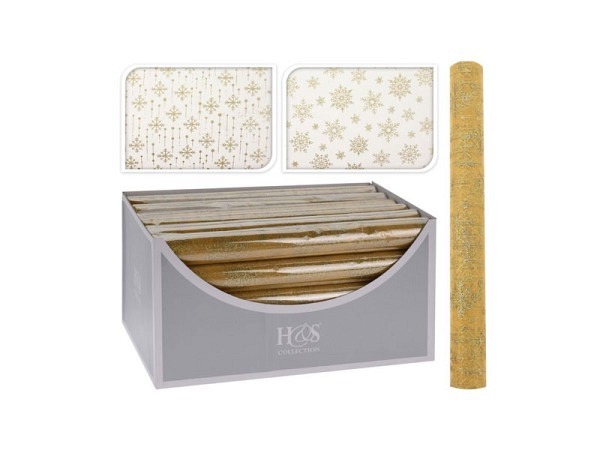 Deko Stoff Weihnachten Organza gold 
