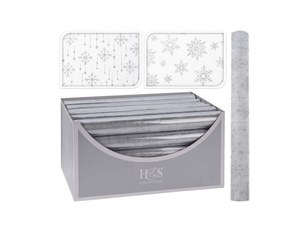 Deko Stoff Weihnachten Organza silber