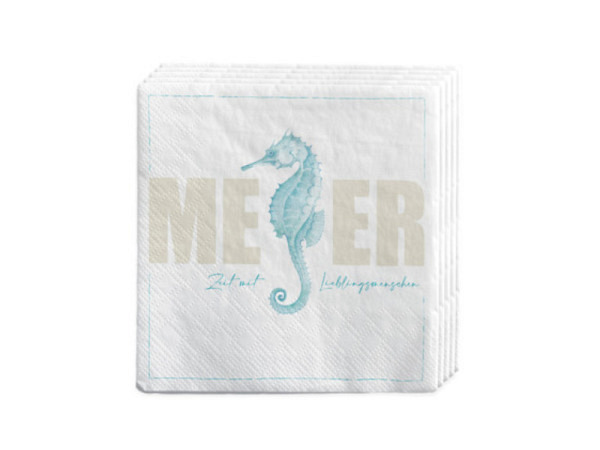 Servietten Rössler Meer Liebe 20Stk. 16,5x16,5cm, 3lagig