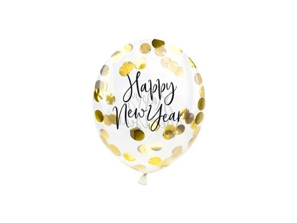 Ballone Konfetti Happy New Year 3 Stück