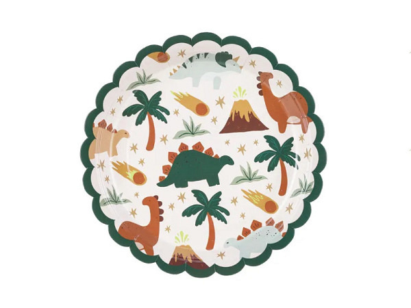 Teller PartyDeco Dinosaurier 6Stk.