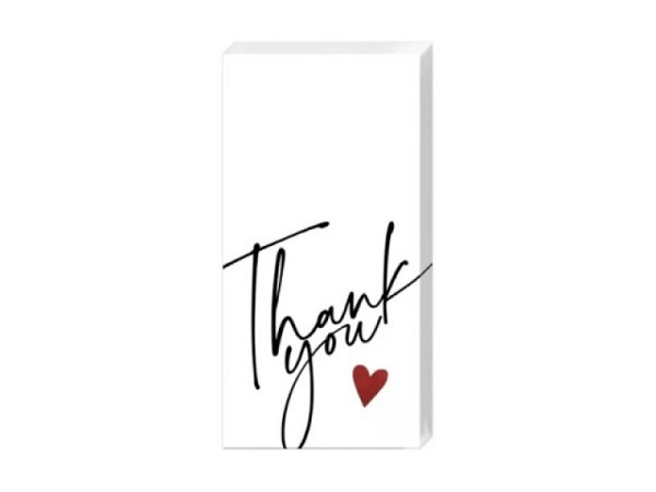 Taschentuch Ihr Thank you with Hearts red 10Stk.