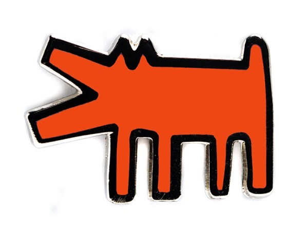 Pin Pintrill Keith Haring Anstecker Barking Dog Pin Orange