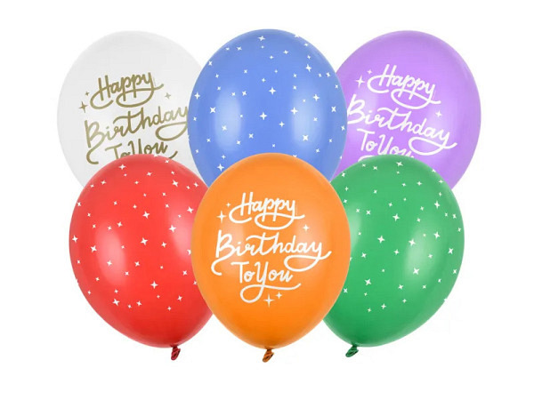 Ballone PartyDeco Happy Birthday To You bunt Set 6Stk.
