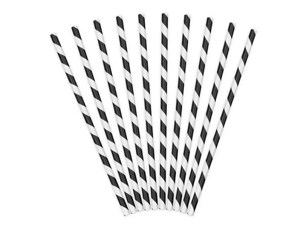 Strohhalm PartyDeco schwarz 250Stk.