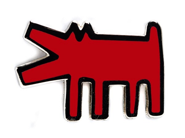 Pin Pintrill Keith Haring Anstecker Barking Dog Rot
