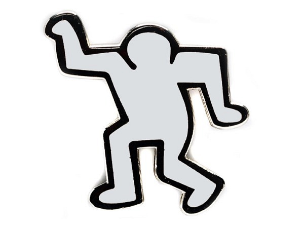 Pin Pintrill Keith Haring Anstecker Dancing Man Weiss