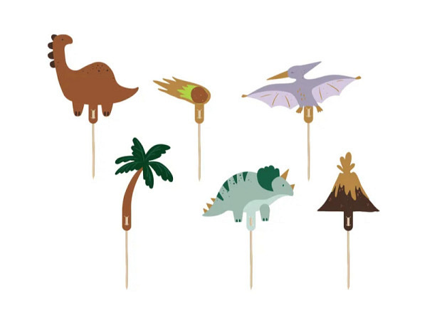 Kuchentopper Dinosaurier Topper 6Stk.
