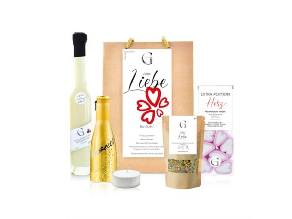 Wundertüte Genial Geniessen Alles Liebe für Dich Geschenktüte mit goldener Kordel