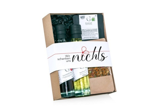 Geschenkkorb Genial Geniessen Wir schenken uns nichts Geschenkset im Geschenkkarton