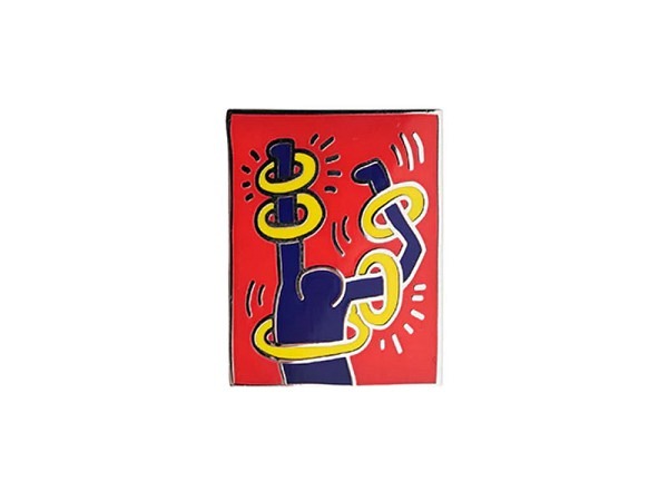 Pin Pintrill Keith Haring Anstecker Circles Man Rot