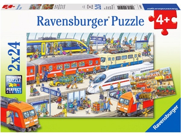 Puzzle Ravensburger Kinderpuzzle Trubel im Bahnhof 12x8cm