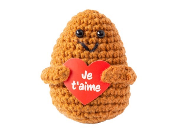 Stofftier I Am Creative gehäkeltes Mini-Plüschtier positive potato mit Herz