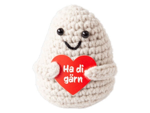 Stofftier I Am Creative gehäkeltes Mini-Plüschtier positive potato mit Herz