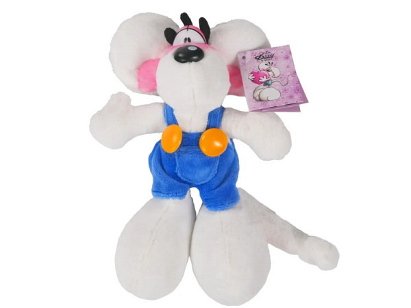 Stofftier Diddl Plüschtier Diddl in blauer Latzhose 20cm