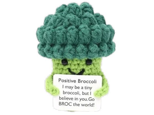 Stofftier I Am Creative gehäkeltes Mini-Plüschtier positive Broccoli