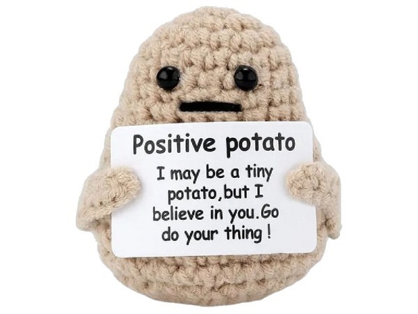 Stofftier I Am Creative gehäkeltes Mini-Plüschtier positive potato