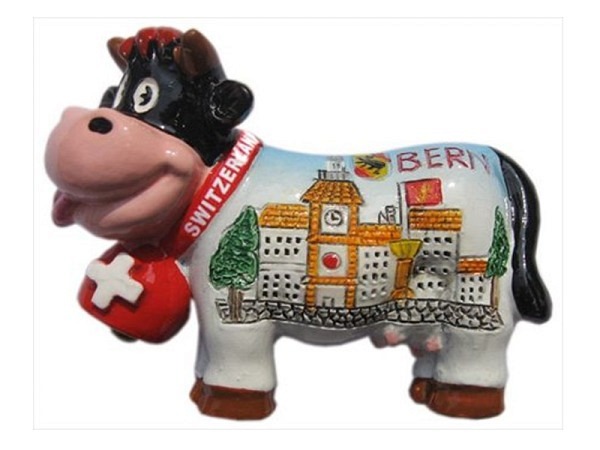 Deko Bern Funny cow Schweizerkuh mit Glocke