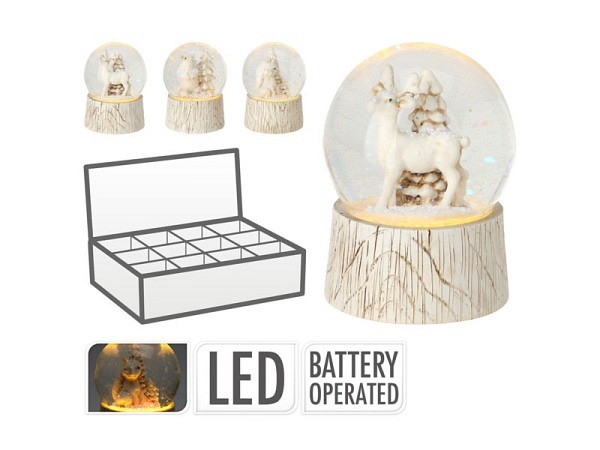 Schneekugel Weihnachten LED 