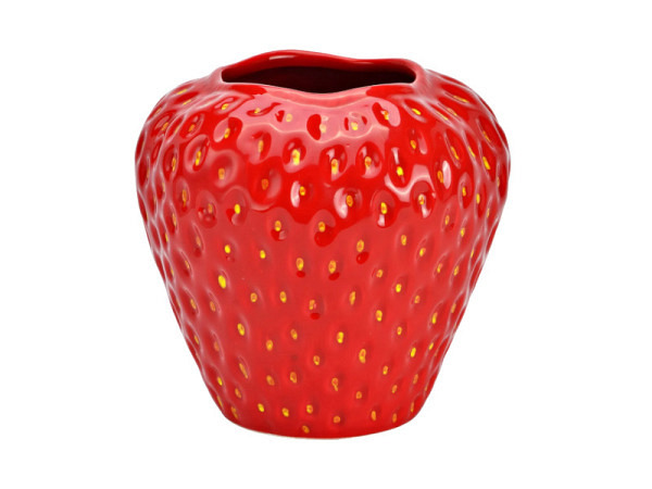 Vase Erdbeere rot 16x17x17cm