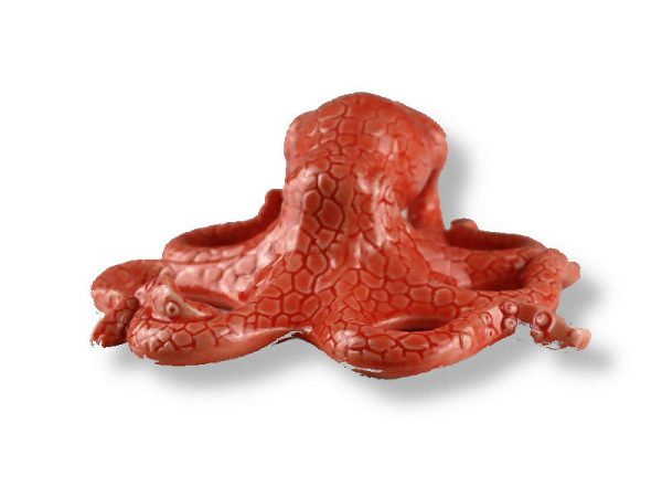 Deko Oktopus rot, 15x5cm, aus Steingut