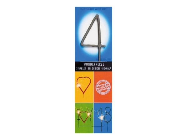 Kerzen Wondercandle Wunderkerze Zahl 4