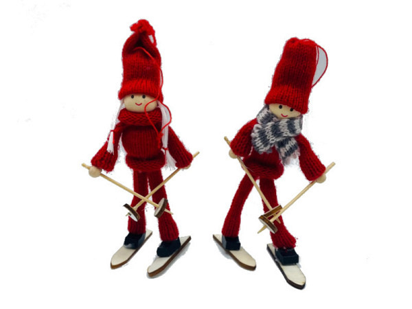 Deko Locnikar Hängedeko Santa Dolls auf Skiern