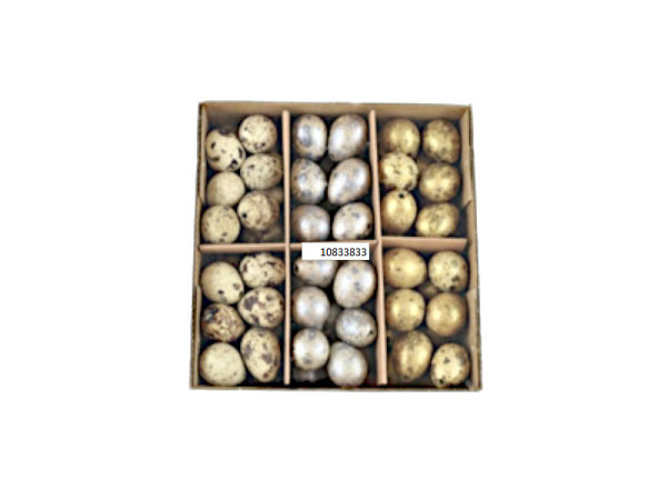 Dekomaterial Wachteleier gold, silber und natur ..
