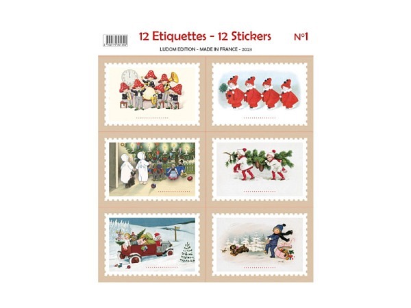 Aufkleber Ludom Edition Weihnachts-Ettiketten 12teilig Nr 1