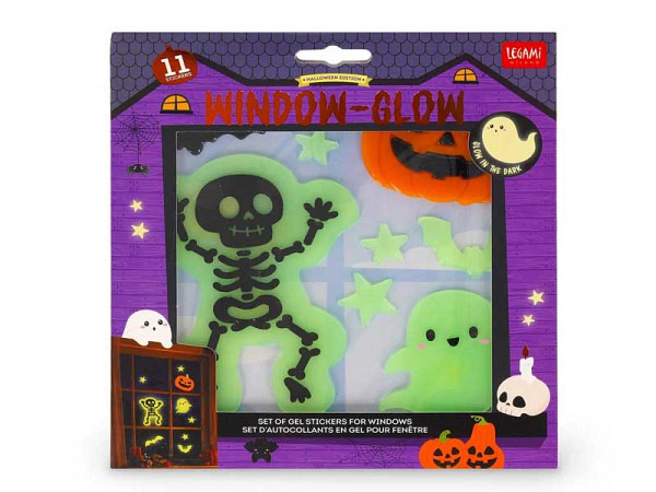 Aufkleber Legami Fenstersticker Window Glow Set Skeleton