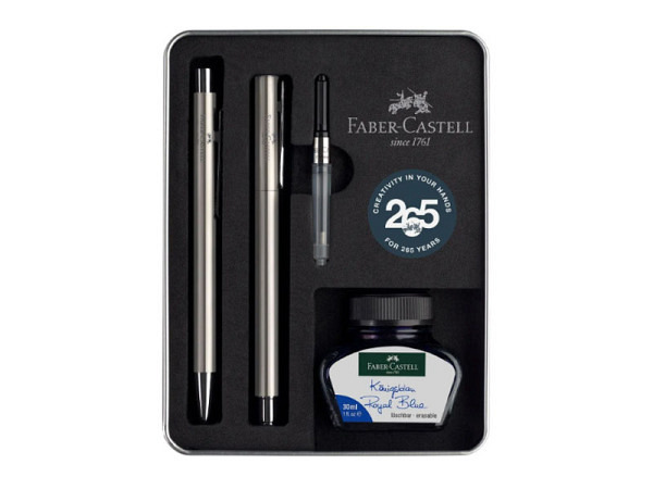Füllfeder Faber-Castell Neo Slim Edelstahl Geschenkset