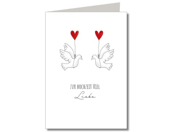 Vermählungskarte Keitcards zur Hochzeit viel liebe. Doppelkarte