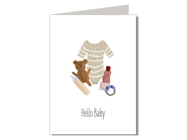Ereigniskarte Keitcards Hello Baby. Doppelkarte
