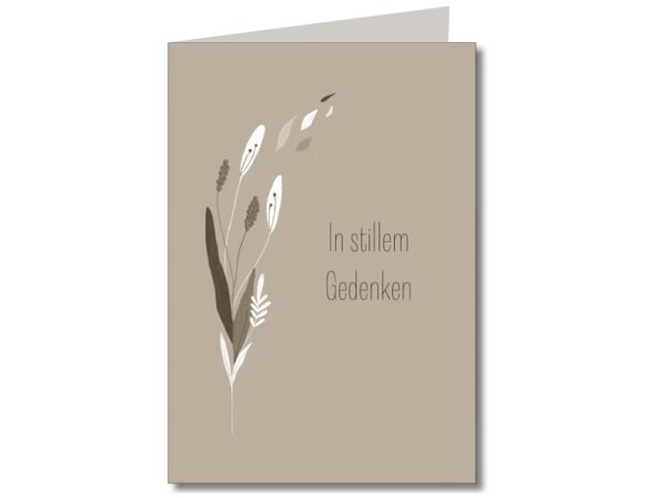 Trauerkarte Keitcards im stillem gedenken, Doppelkarte