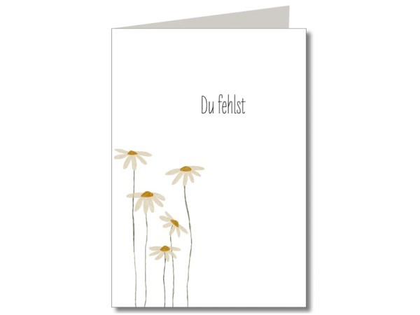 Trauerkarte Keitcards Du fehlst, Doppelkarte