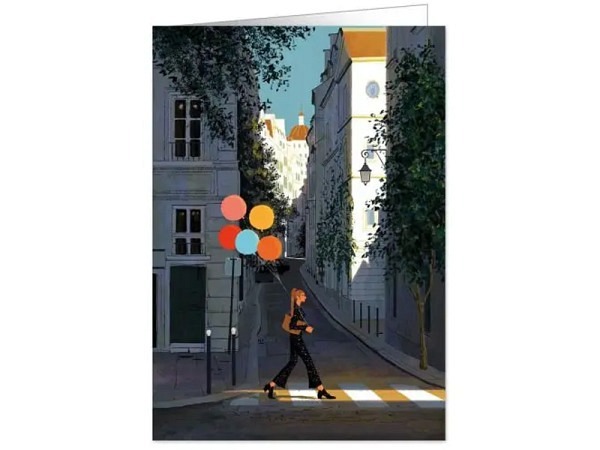 Karte Quire Frau mit Luftballons