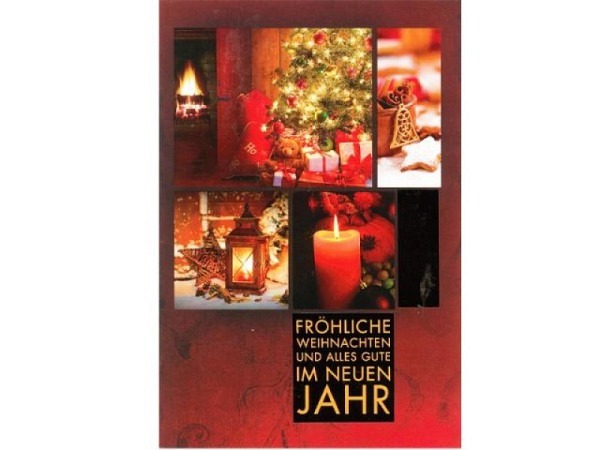 Weihnachtskarte ABC Weihnachtsbilder rot