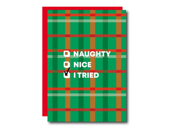 Weihnachtskarte Studio Soph Naughty Nice Doppelkarte A6