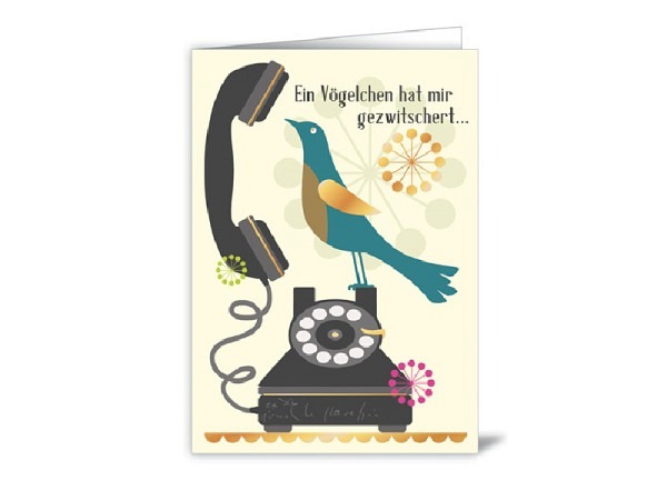 Karte Quire Ein Vögelchen hat mir gezwitschert
