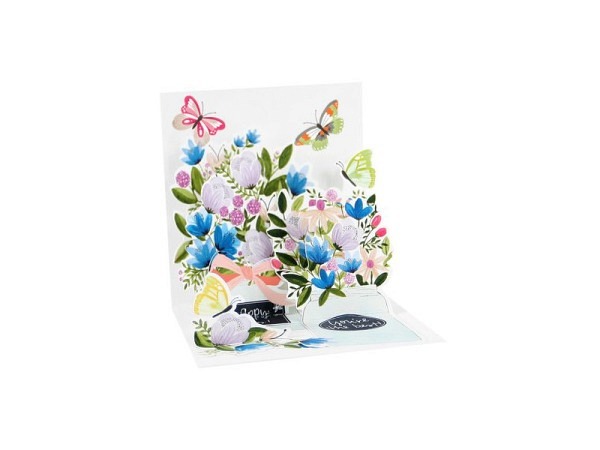 Karte Up with Paper Mini 3D Pop-Up Card Blumen-Motiv