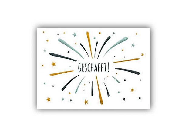 Karte Cart Geschafft 12x17cm