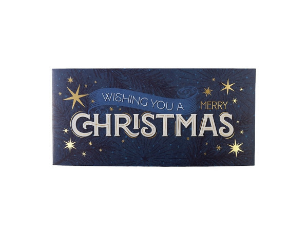 Geschenkumschlag Artebene Merry Christmas blau 2..