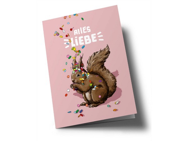 Glückwunschkarte illi Alles Liebe Eichhörnchen
