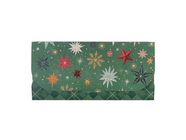 Geschenkumschlag Artebene Sterne grün 23x11cm
