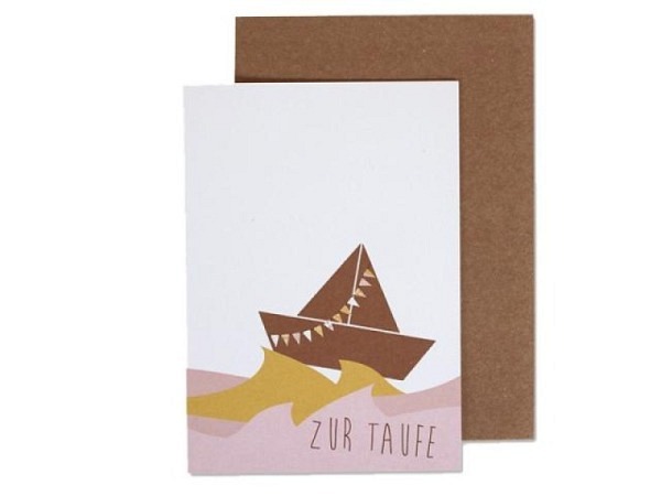 Taufkarte Ava&Yves Schiffchen A6 14,8x10,5cm