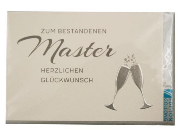 Karte Gollong zum Master, 12x17,1cm, Doppelkarte..