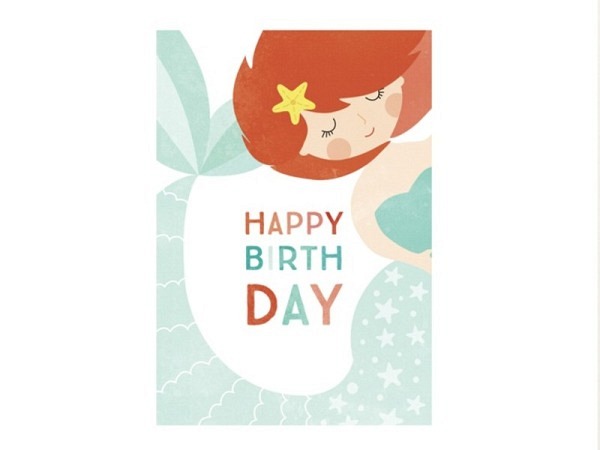 Postkarte Tante Tia Geburtstag Meerjungfrau A6 14,8x10x5cm