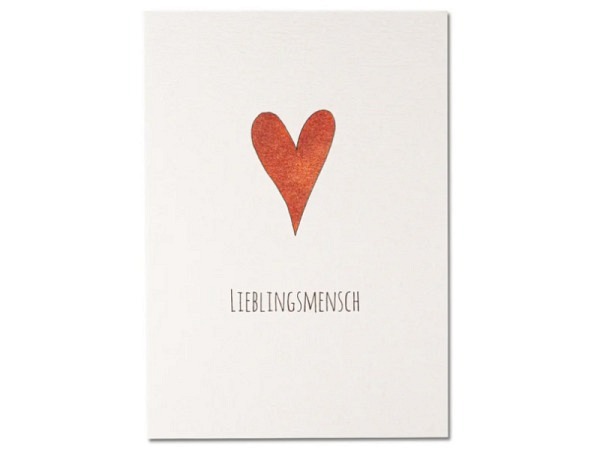 Postkarte Keitcards Lieblingsmensch. Weisse Postkarte aus hochwertigem Naturkarton