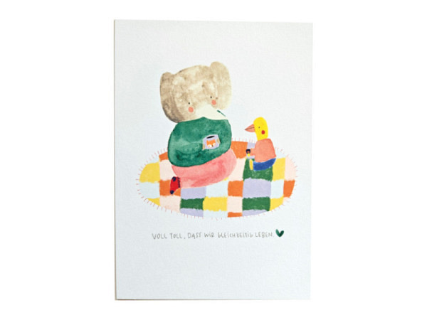 Postkarte Frolein Mint Voll toll dass wir gleichzeitig leben